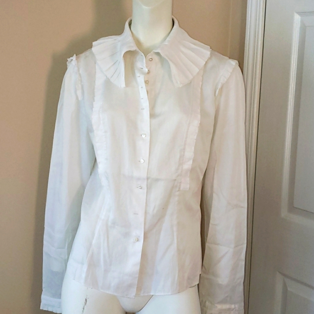 Armand Ventilo cotton white bolero blouse 👚
